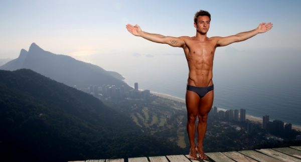 RIO DE JANEIRO, BRAZIL - JANUARY 18: Olympic Gold Medal winning diver Tom Daley of Great Britain poses for a portrait during a break from training for the 2016 Rio Olympic Games at the Rampa da Pedra Bonita (Pedra Bonitas ramp) on January 18, 2015 in Rio de Janeiro, Brazil. (Photo by Matthew Stockman/Getty Images)